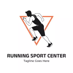 Dynamic Athlete in Motion Highlights Running Sport Center Logo Template
