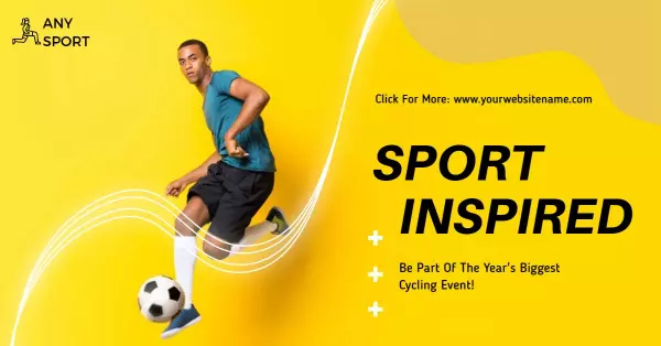 Dynamic Athlete Kicking Soccer Ball for Sports Promotion Banner Template