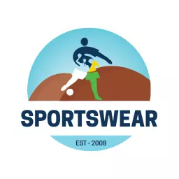 Dynamic Athletes Engaged in Action Sportswear Logo Template