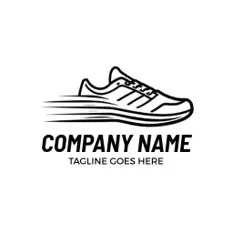 Dynamic Athletic Shoe Design Featuring Speed and Motion Logo Template