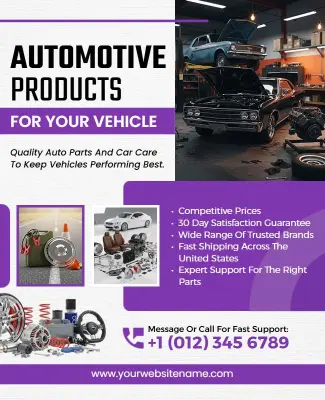 Dynamic Automotive Parts and Service Deals Flyer Template