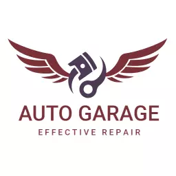 Dynamic Automotive Repair Featuring Wings and Piston Logo Template