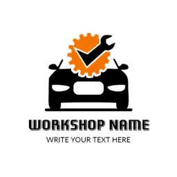 Dynamic Automotive Repair Workshop with Gear and Wrench Logo Template
