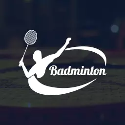Dynamic Badminton Player in Action Representing Sports Logo Template
