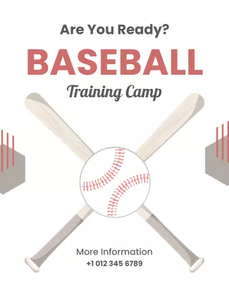 Dynamic Baseball Training Camp Announcement Poster Template