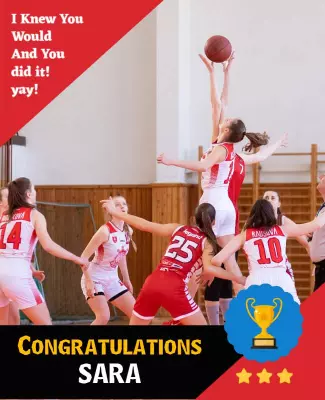 Dynamic Basketball Achievement Celebration Poster Template