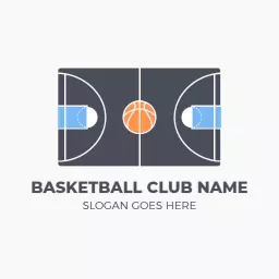 Dynamic Basketball Court Design Representing Athletic Teams Logo Template