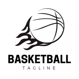 Dynamic Basketball Design Featuring Fiery Motion Elements Logo Template