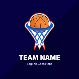 Dynamic Basketball Hoop Design with Action and Team Spirit Logo Template