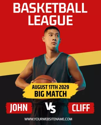 Dynamic Basketball League Matchup Event Poster Template