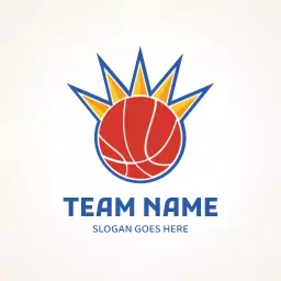Dynamic Basketball Logo with Crown Design for Team Spirit Logo Template
