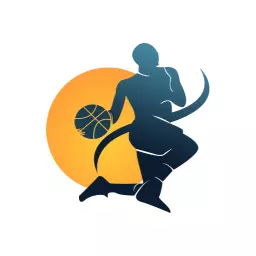 Dynamic Basketball Player in Action with Sunset Background Logo Template