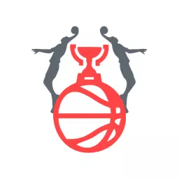 Dynamic Basketball Players and Trophy Icon Highlighting Championship Logo Template