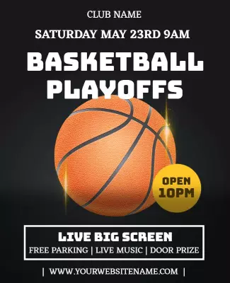 Dynamic Basketball Playoffs Event Night Poster Template