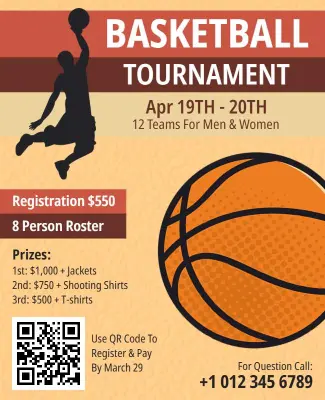 Dynamic Basketball Tournament Event Flyer Template