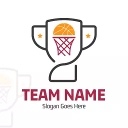 Dynamic Basketball Trophy Design with Exciting Colors Logo Template