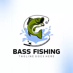 Dynamic Bass Fish Jumping Over Water Represents Fishing Logo Template