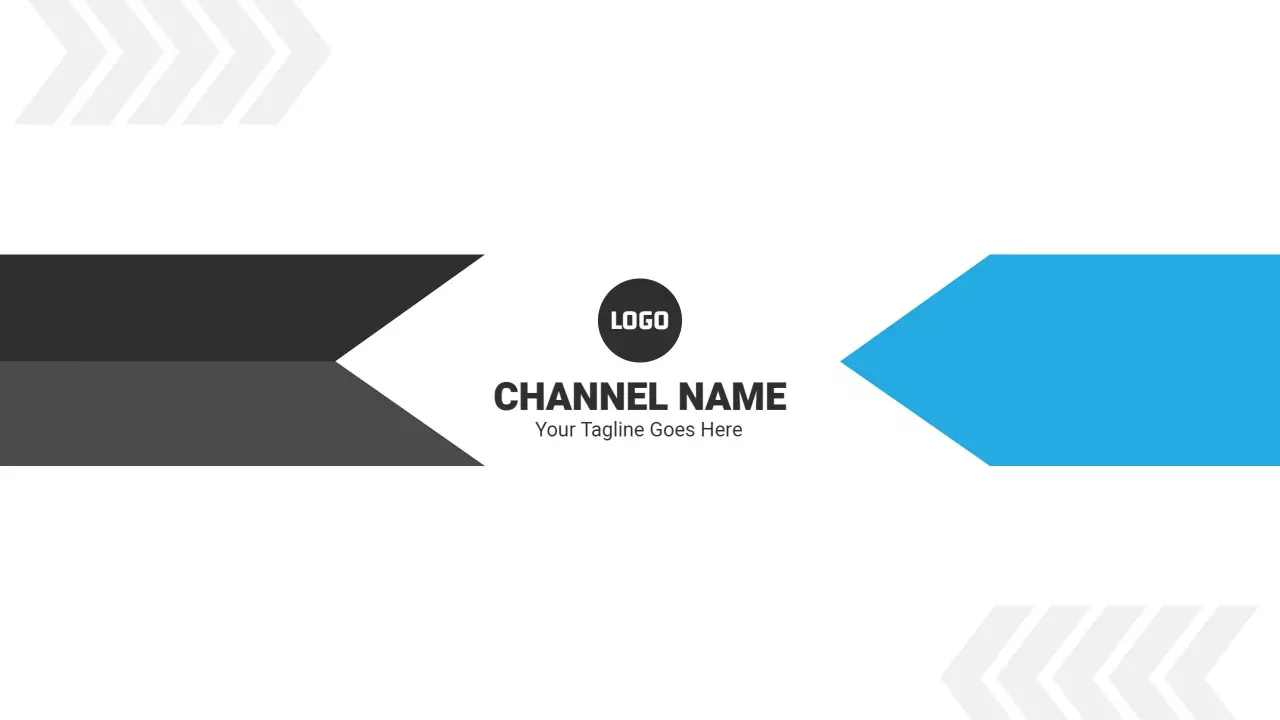 Dynamic Black and Blue Geometric Lines YouTube Banner Template