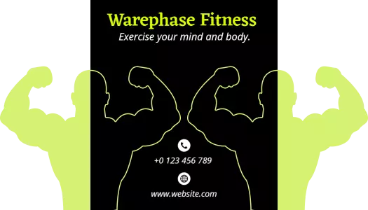 Dynamic Black and Neon Green Fitness Center Business Card Template