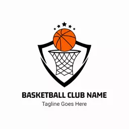 Dynamic Black and Orange Design for Basketball Club Logo Template