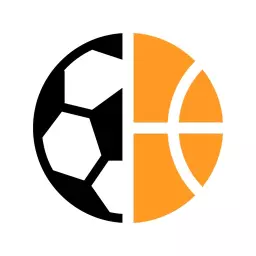 Dynamic Black and Orange Football and Basketball Fusion Logo Template
