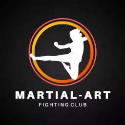 Dynamic Black and Orange Motion for Martial Art Club Logo Template