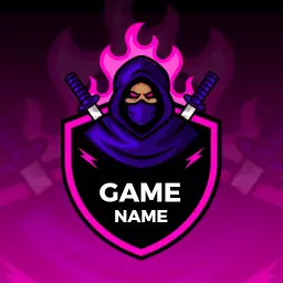 Dynamic Black and Pink Ninja Theme for Esports Logo Template