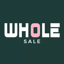 Dynamic Black and Pink Text Emphasizing Wholesale Deals Logo Template