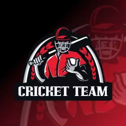 Dynamic Black and Red Cricket Team Logo for Champions Template
