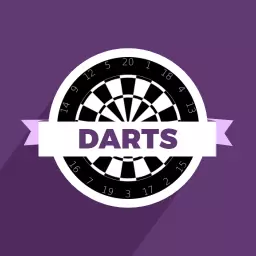 Dynamic Black and White Dartboard Design for Darts Logo Template