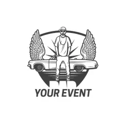 Dynamic Black and White Design Celebrating Your Event Logo Template