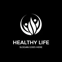 Dynamic Black and White Design Representing Healthy Life Logo Template