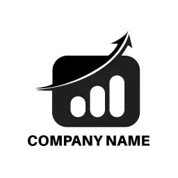 Dynamic Black and White Growth Chart Business Logo Template