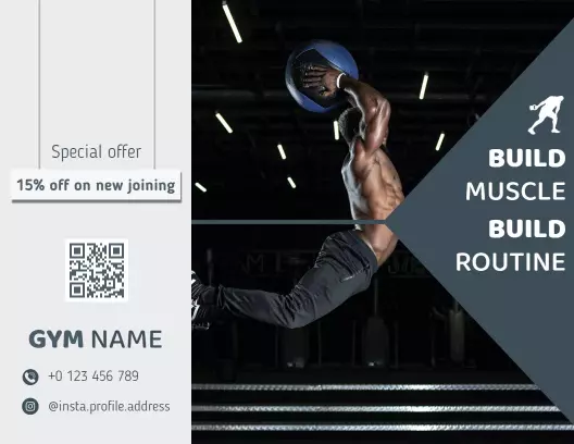 Dynamic Black and White Gym Membership and Training Brochure Template
