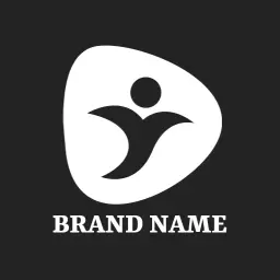 Dynamic Black and White Logo Representing Energetic Motion Logo Template
