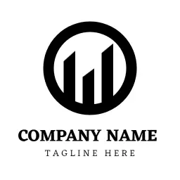 Dynamic Black and White Trader Logo Representing Market Growth Logo Template