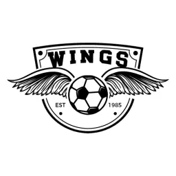 Dynamic Black and White Wings Design for Soccer Logo Template