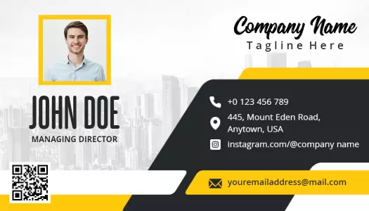 Dynamic Black and Yellow Personalized Visiting Card Template