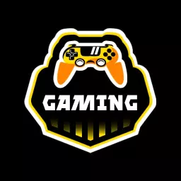 Dynamic Black and Yellow Video Game Controller Gaming Logo Template