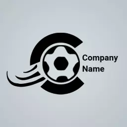 Dynamic Black Football Design Representing Sports Excellence Logo Template