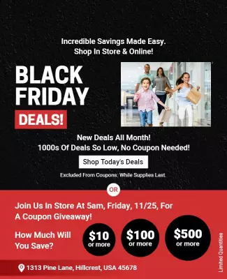 Dynamic Black Friday Shopping Deals Event Poster Template