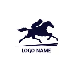 Dynamic Black Horse Racing Through with Excitement Logo Template