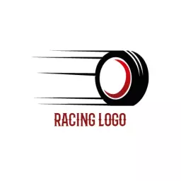 Dynamic Black Racing Tire in Motion Representing Speed Logo Template