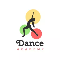 Dynamic Black Silhouette in Colorful Dance Academy Logo Template