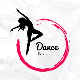 Dynamic Black Silhouette in Pink Circle for Dance Events Logo Template