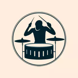 Dynamic Black Silhouette of Drummer Playing Percussion Logo Template