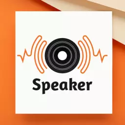 Dynamic Black Vinyl Speaker Design with Sound Waves Logo Template