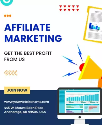 Dynamic Blue Affiliate Marketing Promotion Poster Template