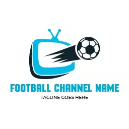 Dynamic Blue and Black Design for Football Streaming Logo Template
