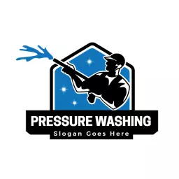 Dynamic Blue and Black Design for Pressure Washing Logo Template